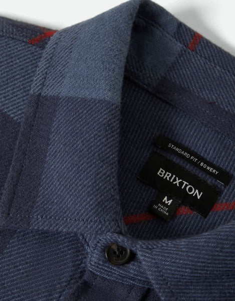 Brixton Bowery L/S Flannel | Bering Sea/Mood Indigo/Adrenal