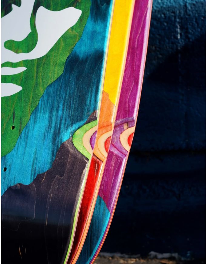 Opera Triple Torn Mask Skateboard Deck Blue/Black/Green | 10"