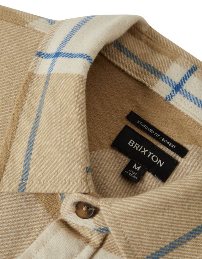Brixton Bowery L/S Flannel | Whitecap/Sand/Cyber Blue