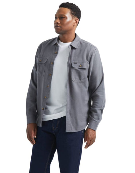 Brixton Bowery Lightweight Ultra L/S Flannel | Future Grey