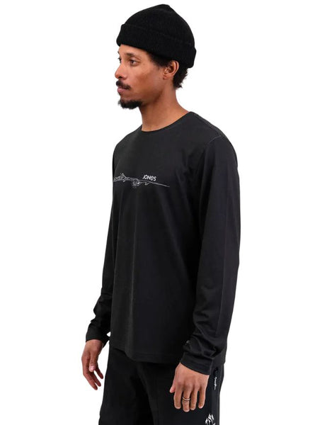 Jones Men's Long Sleeve Recycled Tech Tee 2026 | Stealth Black