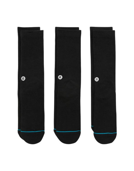 Stance Icon 3-Pack Socks | Black/Black