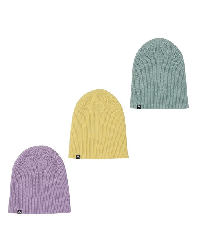 Burton DND 3 Pack Beanies | Washed Lavender/Light Teal/Glow Yellow Green