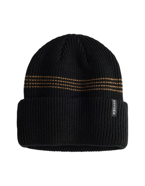 Autumn Mini Stripe Beanie | Black