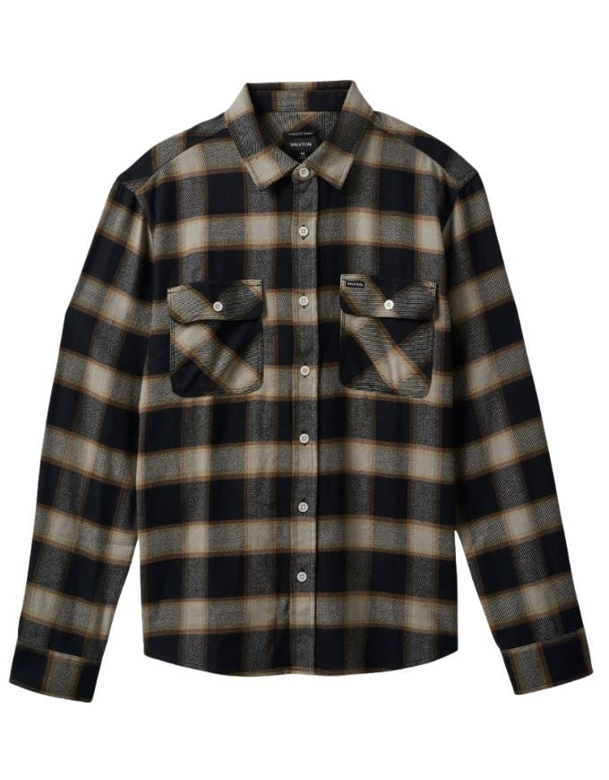 Brixton Bowery Heavy Weight L/S Flannel | Black/Cream