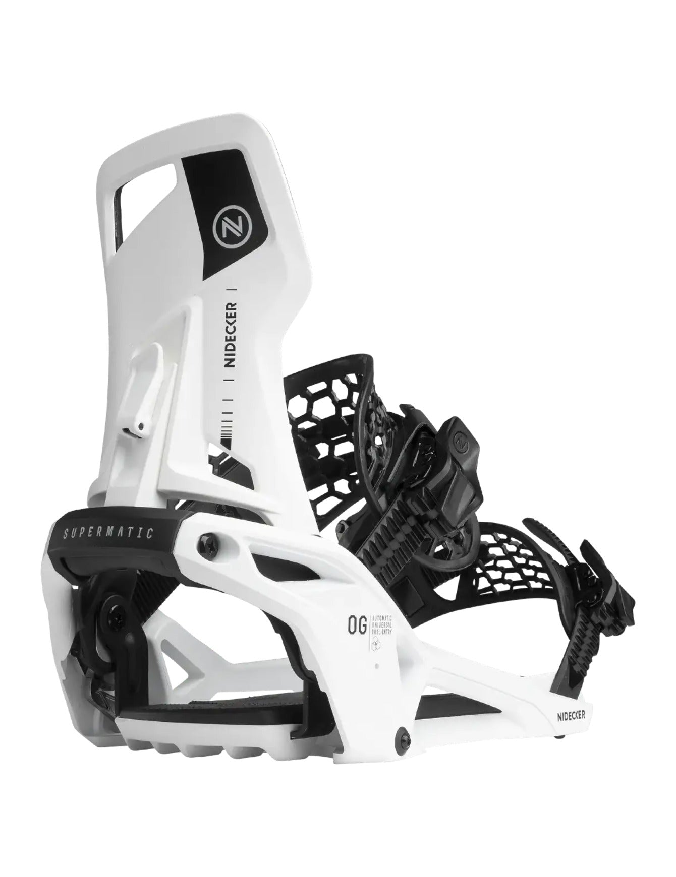 Nidecker OG Supermatic Snowboard Binding 2027 White side view