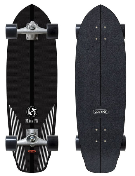 Carver Black Tip Carbon Surfskate CX | 32.5"