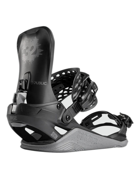 Thirtytwo Basin Public Fase Snowboard Binding 2027 | Public Black Gray