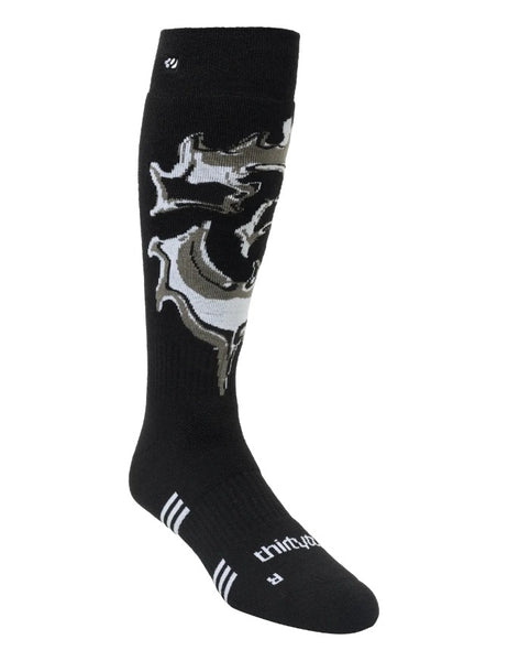 ThirtyTwo T32M Merino Snowboard Socks 2027 Black/Silver