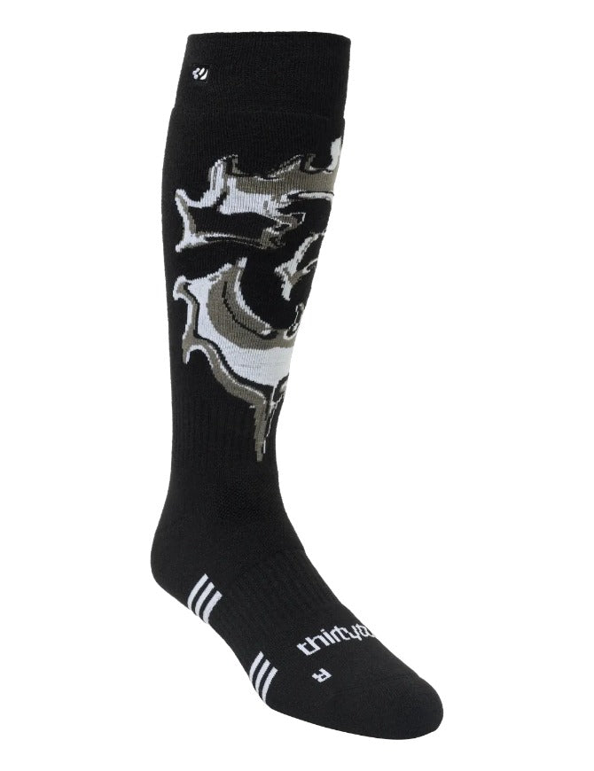 ThirtyTwo T32M Merino Snowboard Socks 2027 Black/Silver