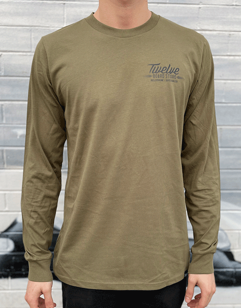 Twelve Melbs Base L/S Tee | Army