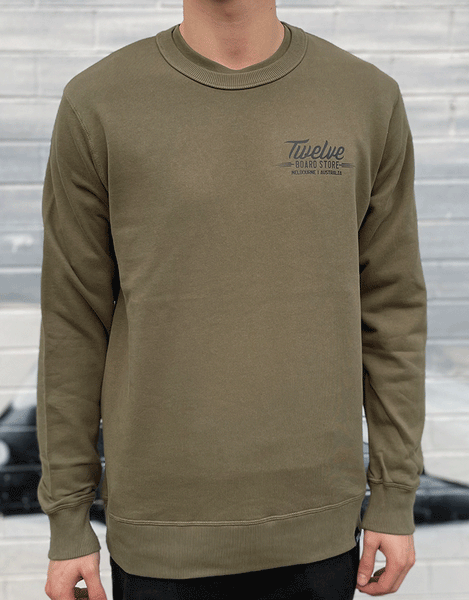 Twelve Melbs Premium Crew | Army