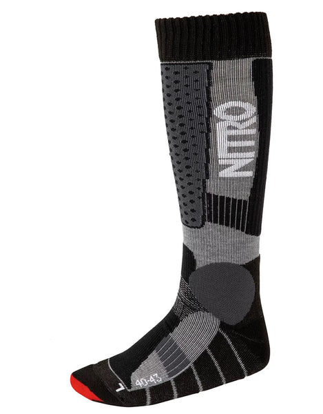 Nitro Team Snowboard Socks | Black/Grey/Red