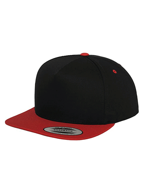 Flexfit Classic 5 Panel Cap | Black/Red
