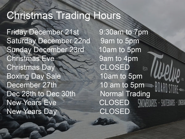 We Are Here All Through XMAS Here Are Our Trading Hours