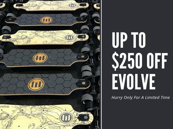 Up To $250 OFF Evolve Electric Skateboards