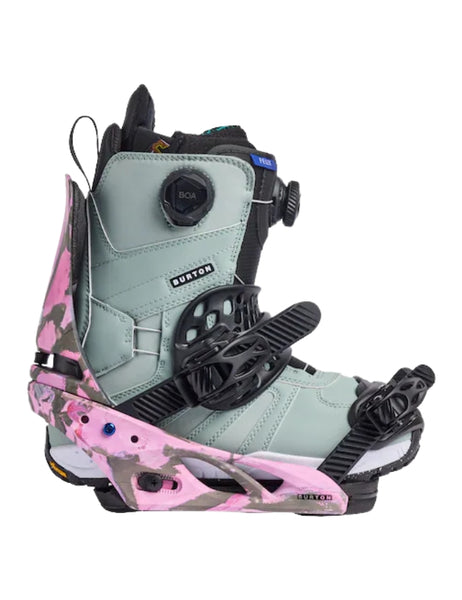 Burton Women's Lexa X Snowboard Binding 2025 | Grey/ Pink