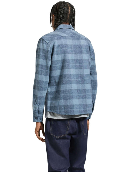 Brixton Bowery Heavy Weight L/S Flannel | Mirage Blue/Washed Navy