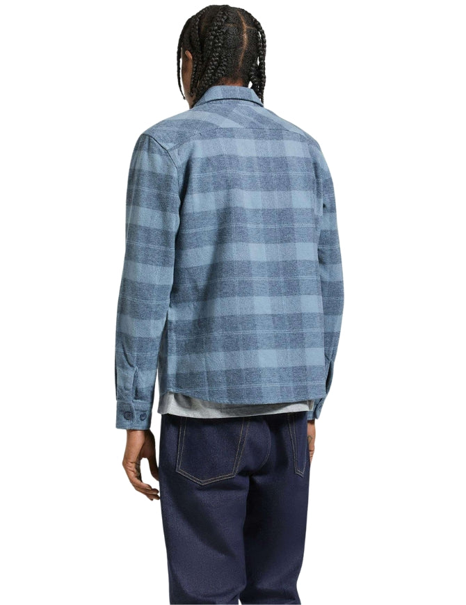 Brixton Bowery Heavy Weight L/S Flannel | Mirage Blue/Washed Navy