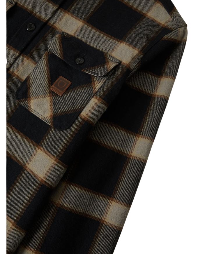 Brixton Bowery Heavy Weight L/S Flannel | Black/Cream