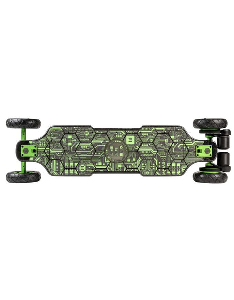 Evolve Diablo Carbon Green Mainframe Electric Skateboard | All-Terrain