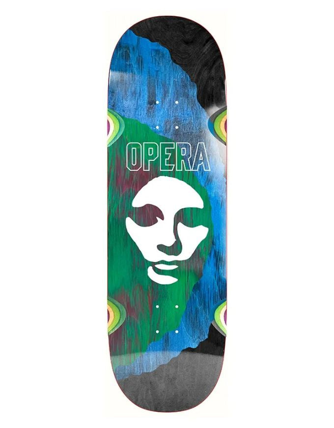 Opera Triple Torn Mask Skateboard Deck Blue/Black/Green | 10"