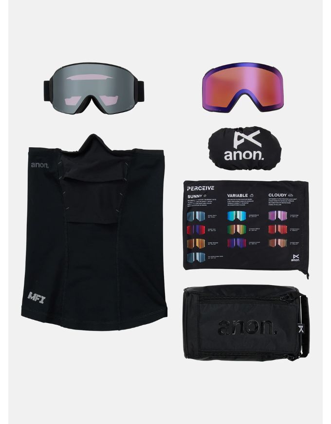 Anon M4 Cylindrical Goggle 2026 | Fiesta Red /Perceive Sunny Onyx