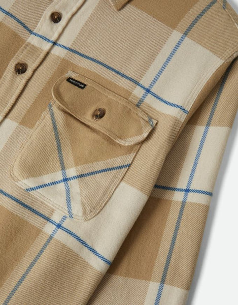 Brixton Bowery L/S Flannel | Whitecap/Sand/Cyber Blue