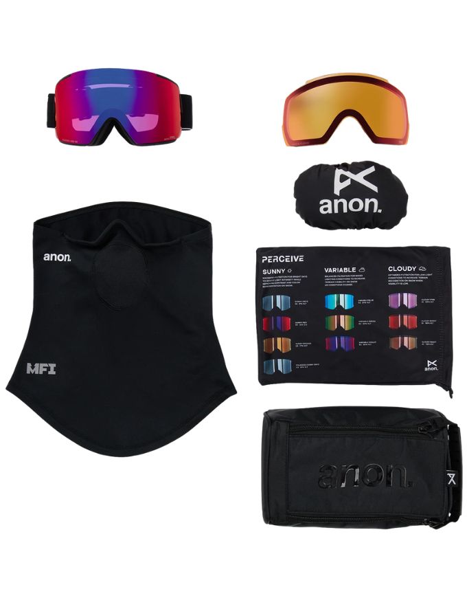 Anon M5 Goggle Low Bridge 2026 | Black / Perceive Sun Red