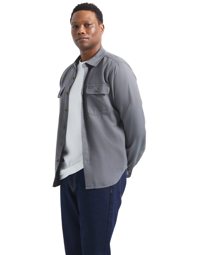 Brixton Bowery Lightweight Ultra L/S Flannel | Future Grey
