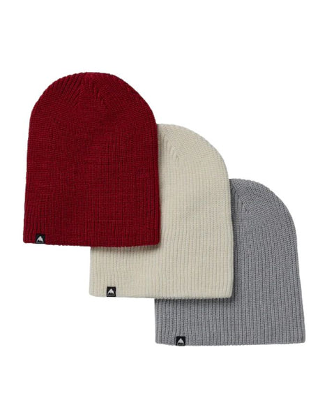 Burton Recycled DND 3 Pack Beanie | Deep Red/ Stout White/ Silver Sconce