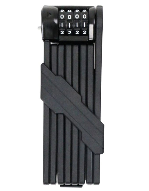 Black metal combination lock on a white background