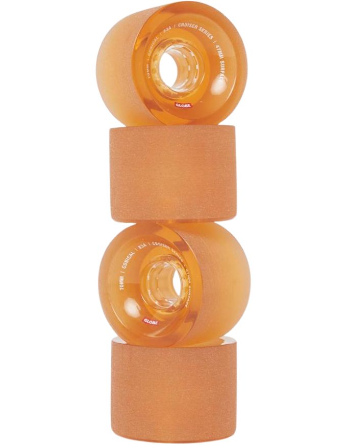 Globe Conical Cruiser Wheels Clear Amber | 70mm/83a
