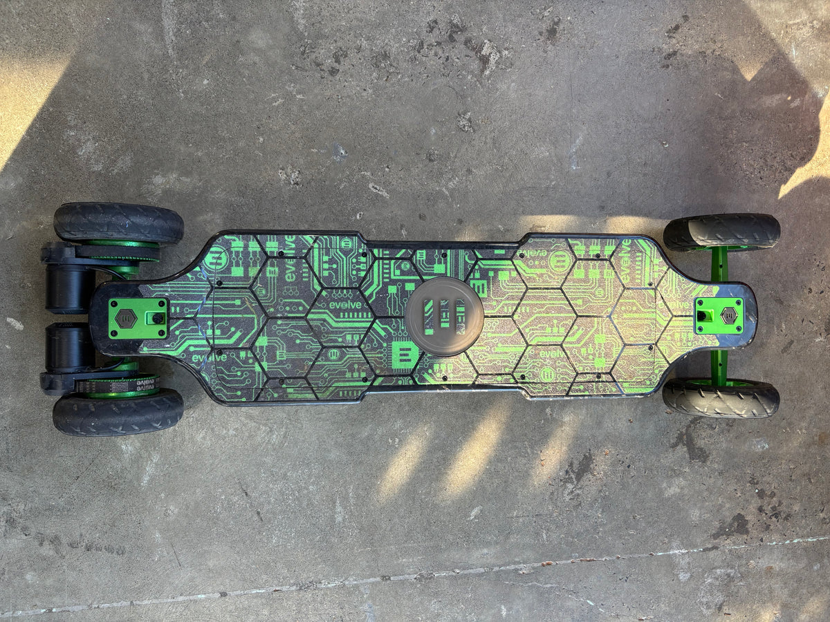 Evolve Diablo Carbon Green Mainframe Electric Skateboard All-Terrain | Ex Demo