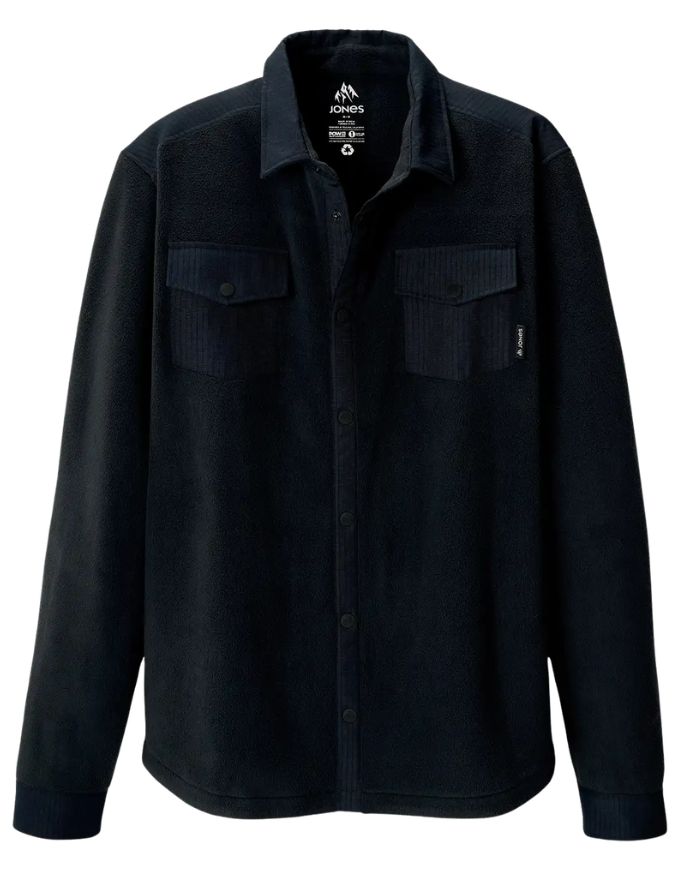 Jones December Recycled Fleece Shirt 2026 | Stealth Black