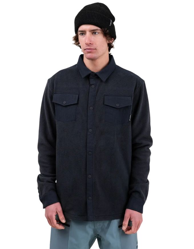 Jones December Recycled Fleece Shirt 2026 | Stealth Black