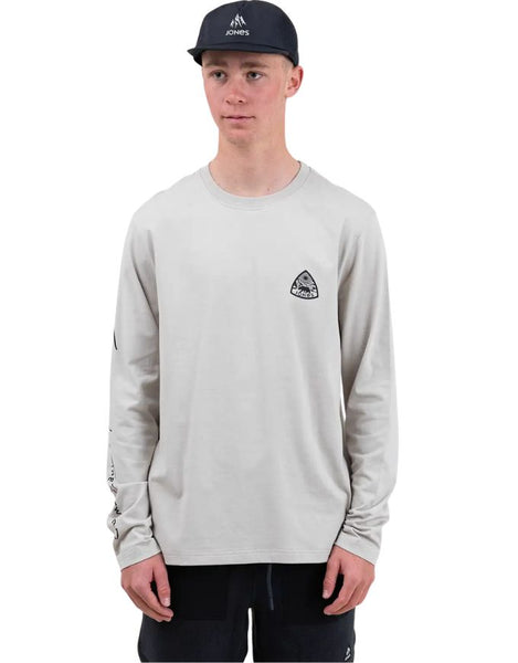 Jones Graphic Organic Cotton Long Sleeve Tee 2026 | Smoke Grey