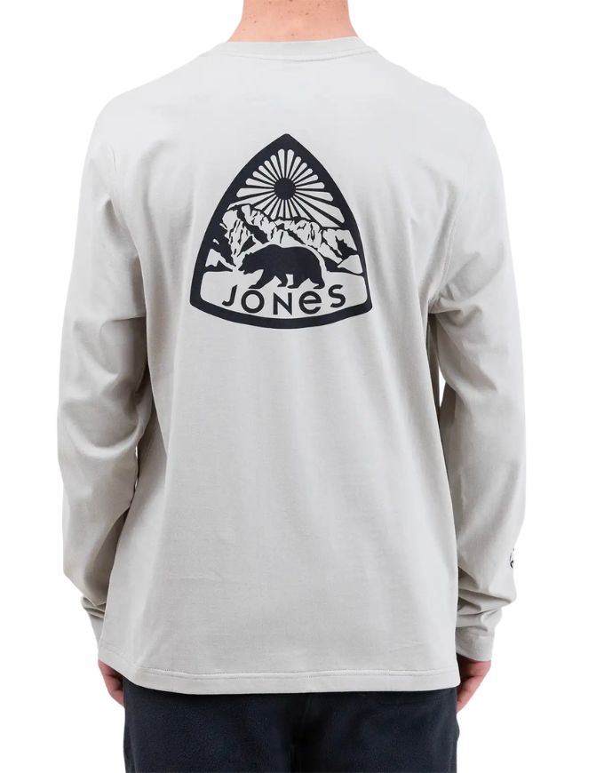 Jones Graphic Organic Cotton Long Sleeve Tee 2026 | Smoke Grey