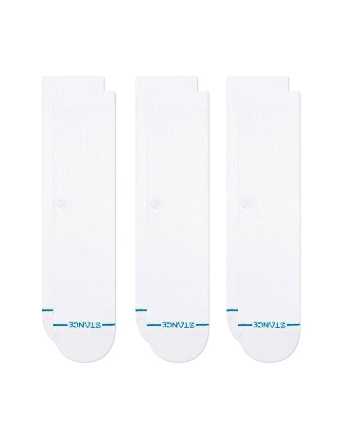 Stance Icon 3-Pack Socks | White/White