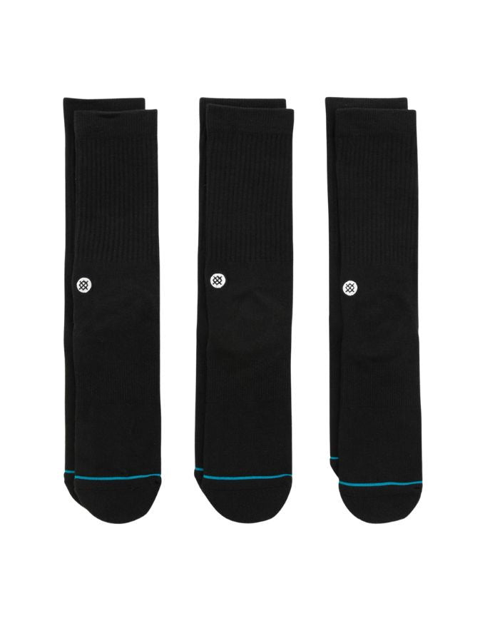 Stance Icon 3-Pack Socks | Black/Black