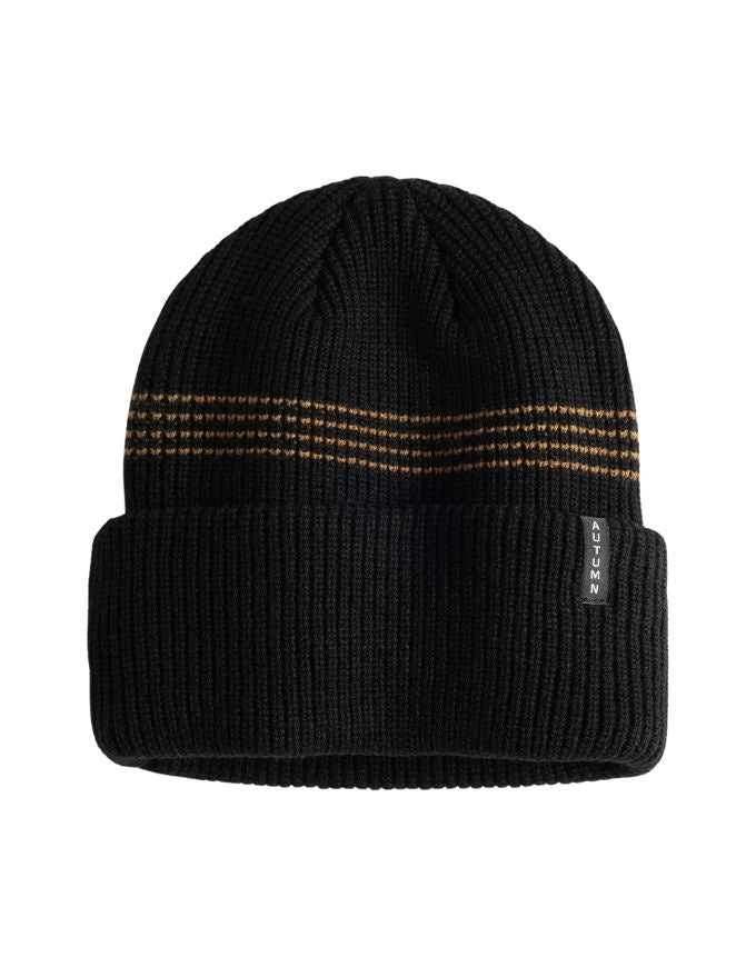 Autumn Mini Stripe Beanie | Black