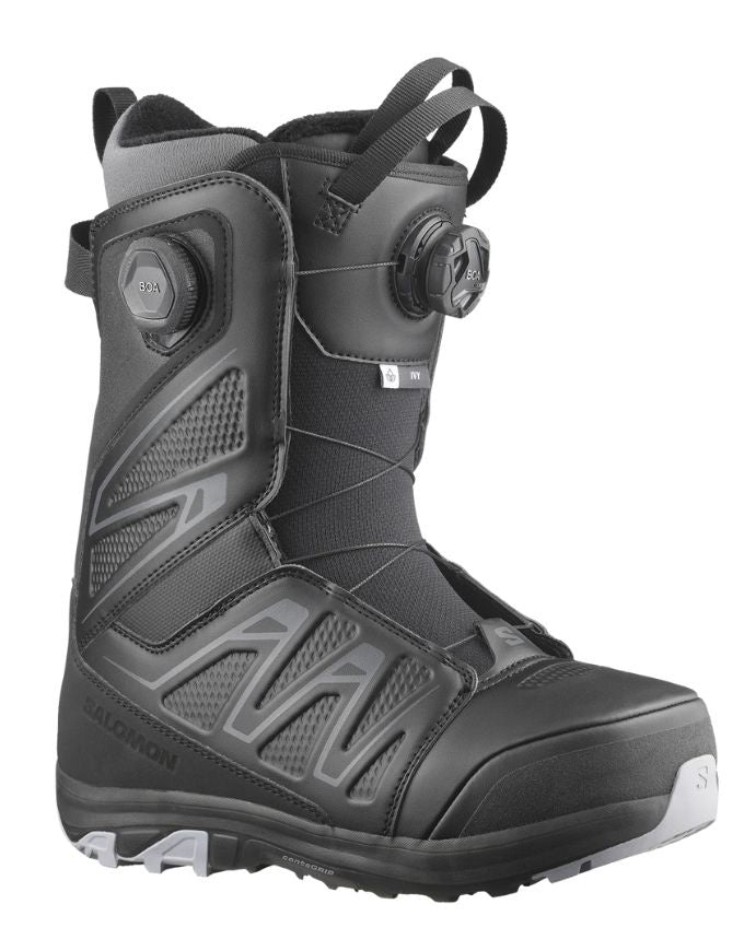 Salomon Ivy Boa SJ Snowboard Boot 2026 | Black/Black/Lilac Grey