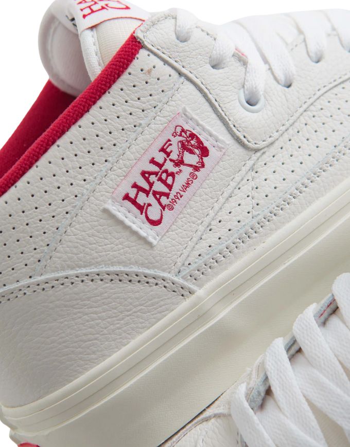 Vans Skate Half Cab Shoe | Vintage White/Red
