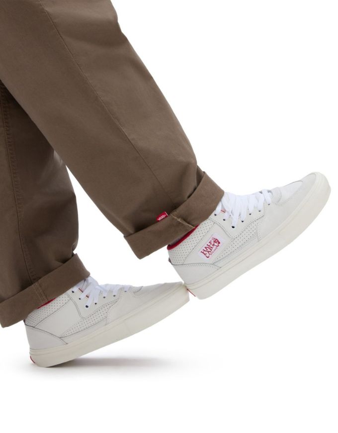 Vans Skate Half Cab Shoe | Vintage White/Red