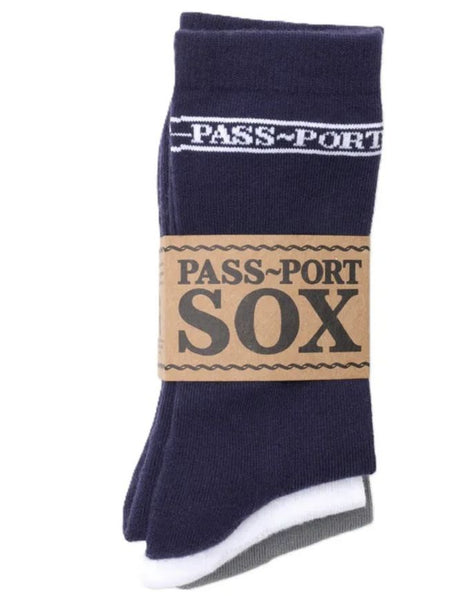 Passport Hi Sox 3-Pack | Navy/White/Grey