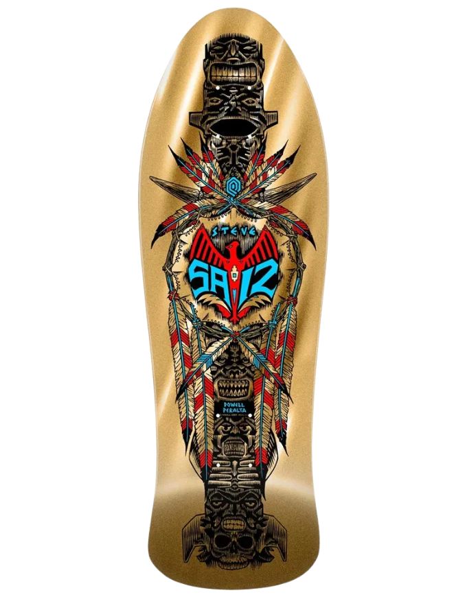 Powell Peralta Steve Saiz Deck Totem Gold Foil | 10"