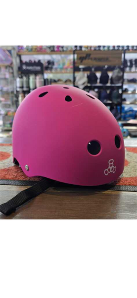 Triple 8 Lil 8 Cert Youth Staab Helmet | Neon Pink Rubber (No Box/Ex display)