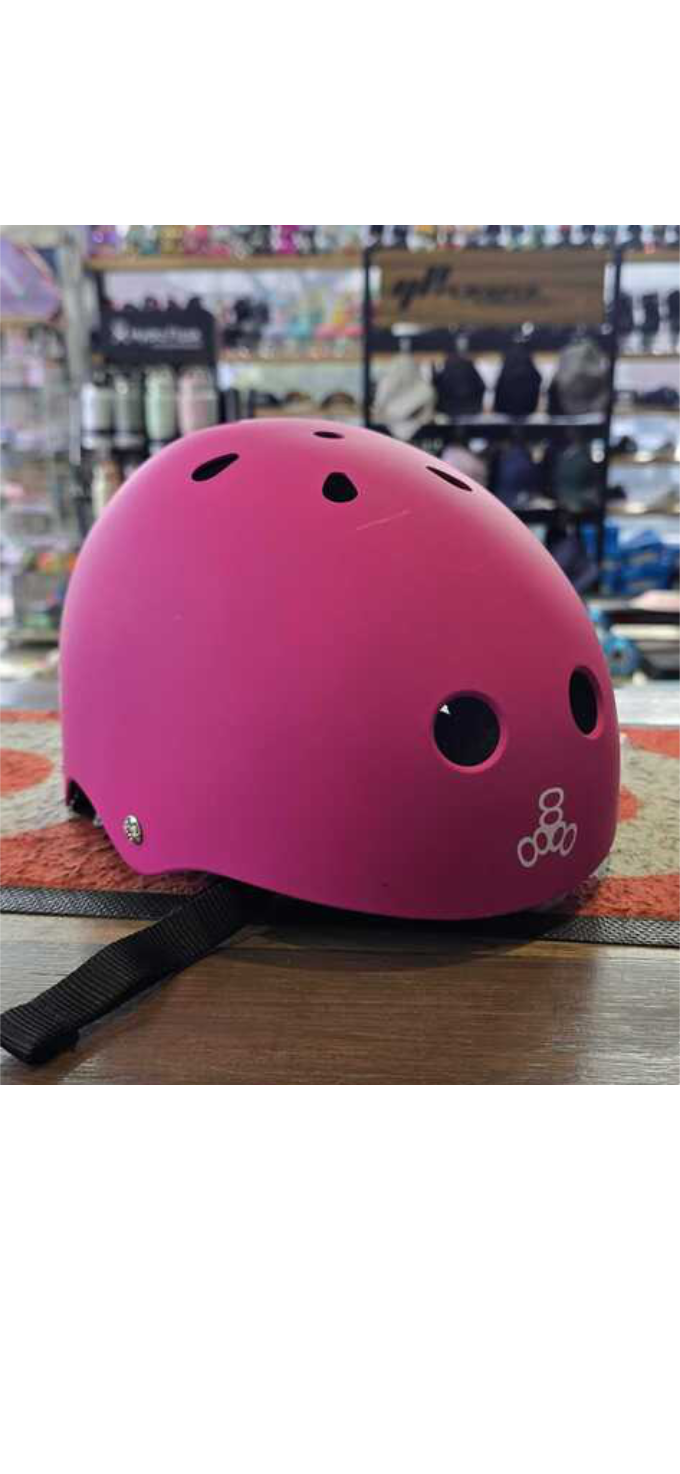 Triple 8 Lil 8 Cert Youth Staab Helmet | Neon Pink Rubber (No Box/Ex display)