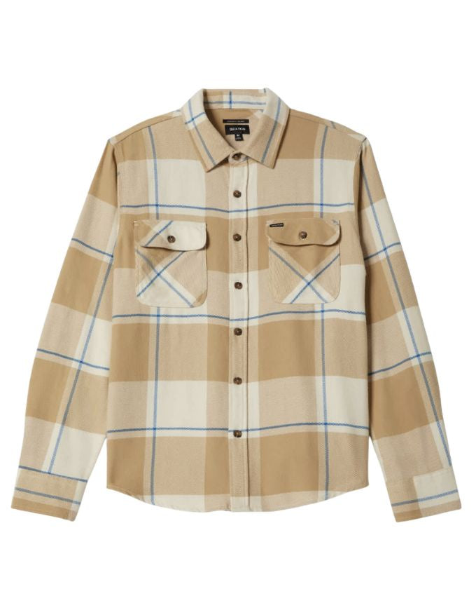 Brixton Bowery L/S Flannel | Whitecap/Sand/Cyber Blue