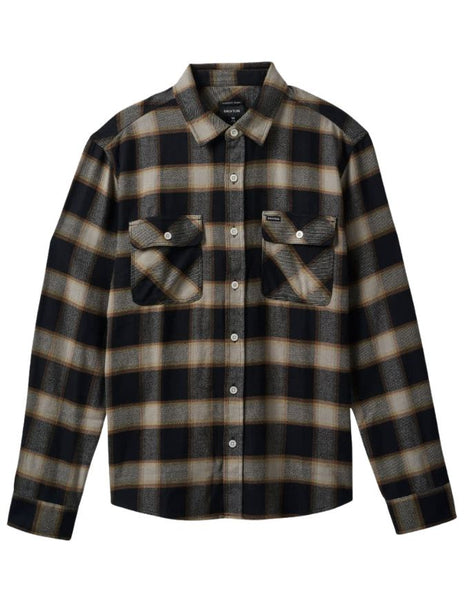 Brixton Bowery Heavy Weight L/S Flannel | Black/Cream